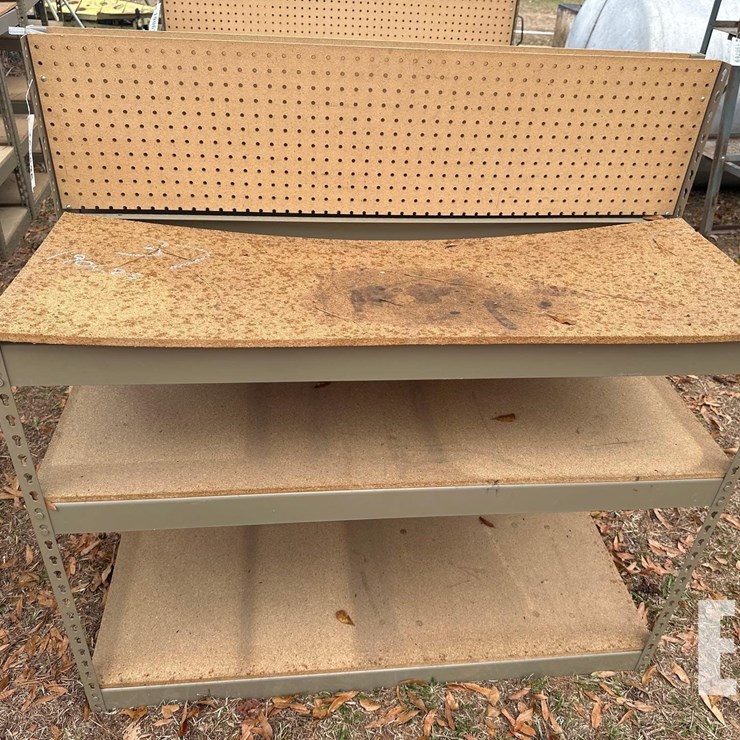 (2) METAL & WOOD STORAGE RACKS