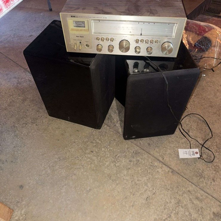 Ken-Tech X-104 FM/AM/FM multiplex tuner amplifier with 2 speakers