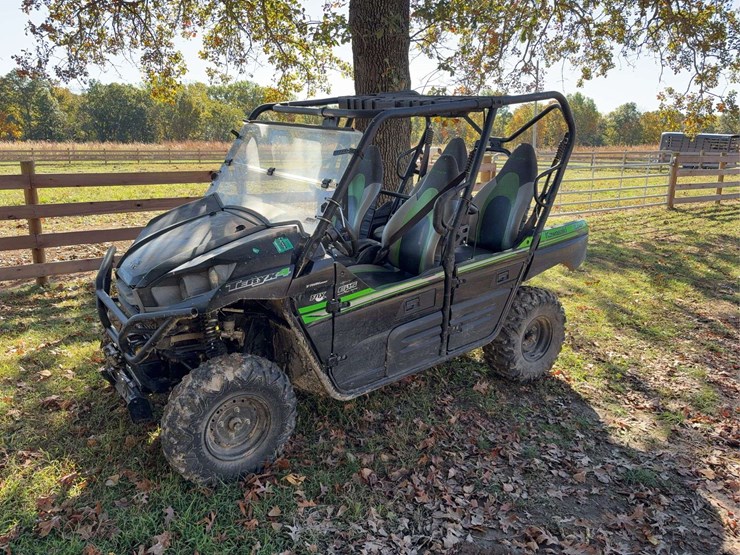 kawasaki-teryx-4-side-x-side,-4-seater,-v-twin-800,-runs-and-operates-as-should,-power-steering,-3,327-miles,-4wd,-front-winch,-rear-dump-bed,-windshield,-doors,-image-1