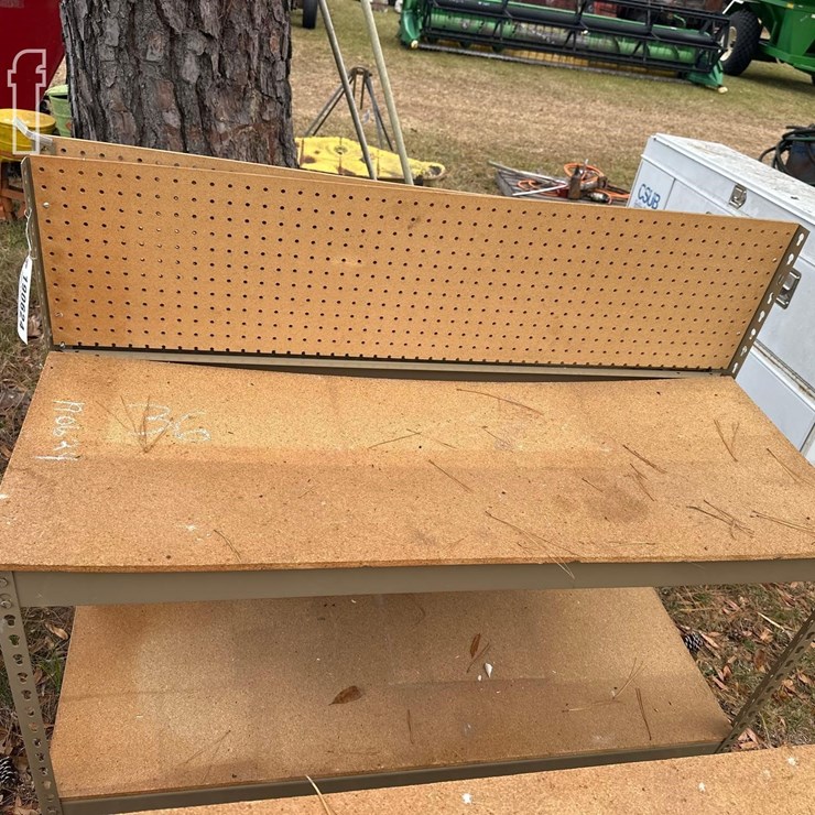 (2) METAL & WOOD STORAGE RACKS