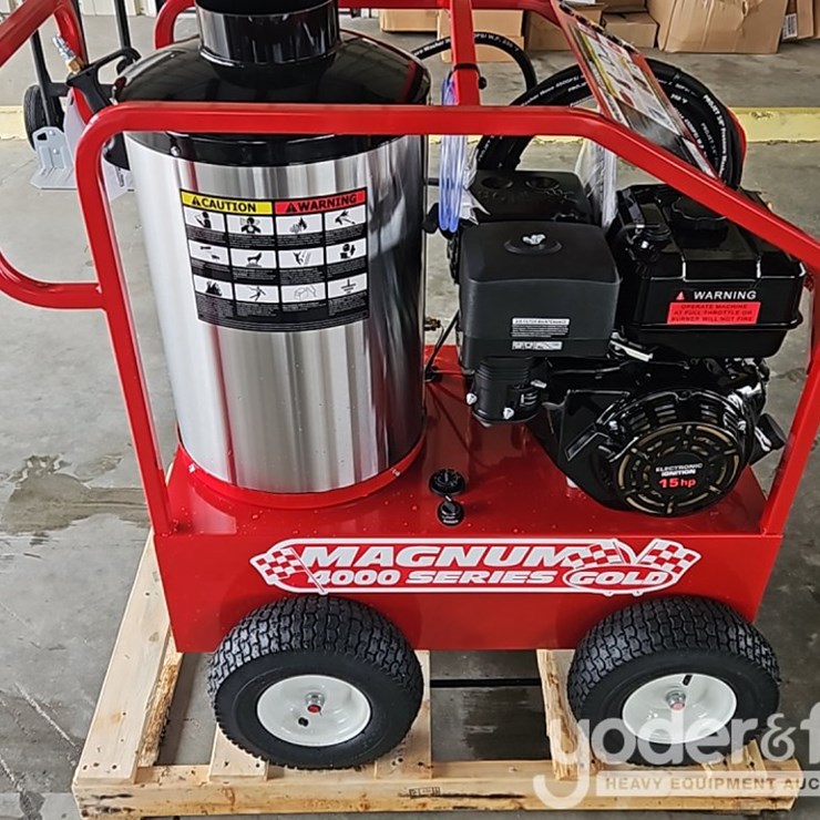 Unused Magnum 4000 Gold Pressure Washer, 15HP, Electric Start, 12V System, Diesel Fire Burner