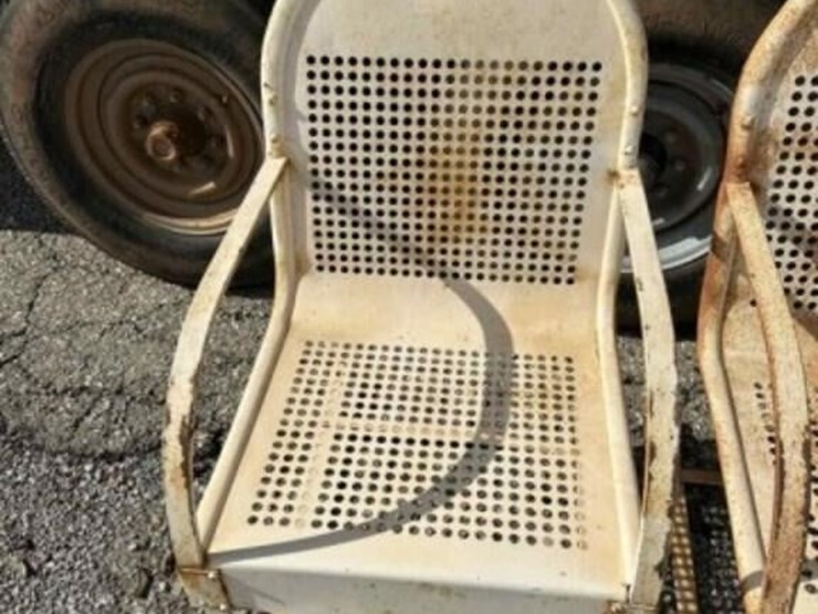2-x-vintage-hole-pattern-metal-chairs-image-3