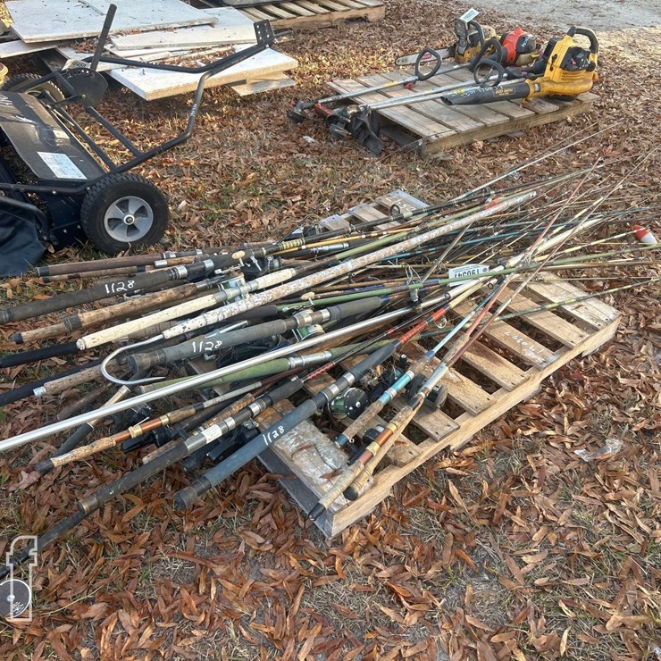 PALLET OF FISHING RODS & REELS