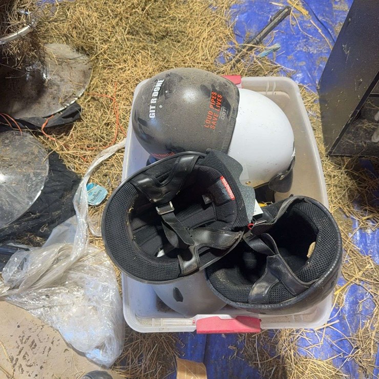 Assortment of bike helmets