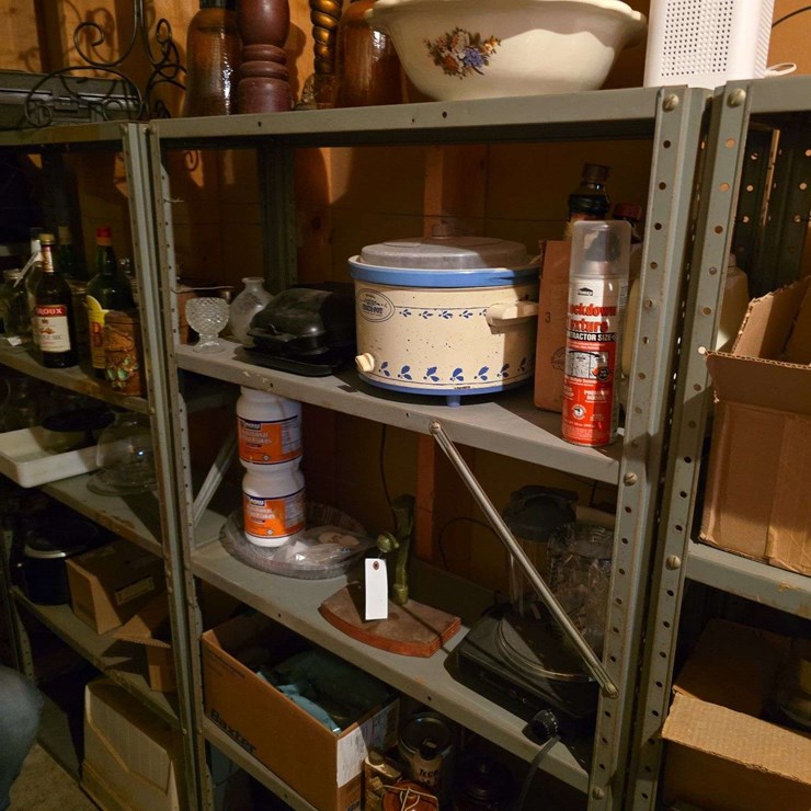Crock-pot, candle holders, vases, toast master, misc., shelf not included