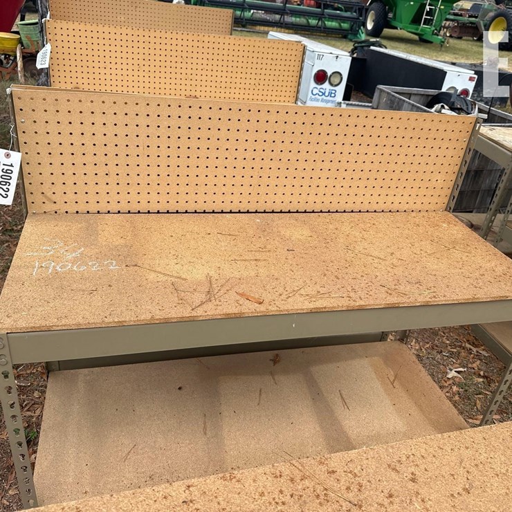 (2) METAL & WOOD STORAGE RACKS