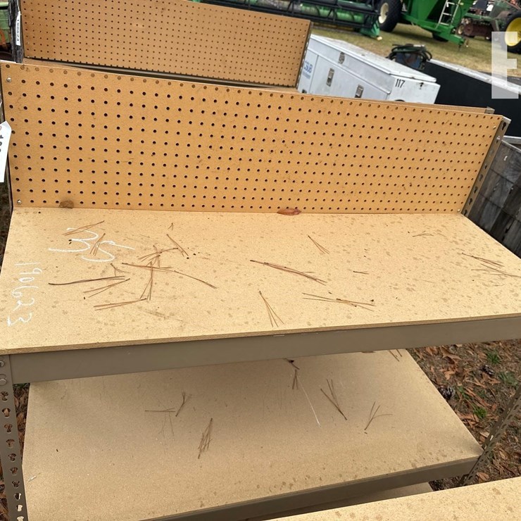 (2) METAL & WOOD STORAGE RACKS