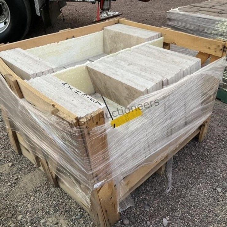 CRATE OF TRAVERTINE PAVERS,