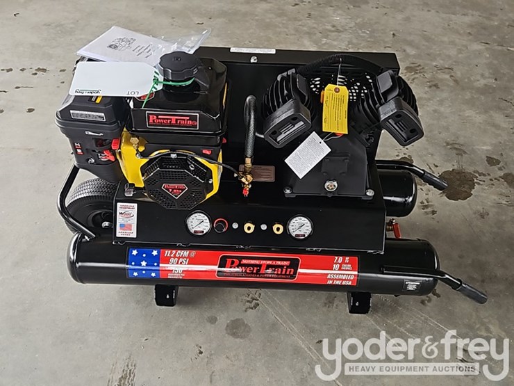 unused-powertrain-10-gal-wheelbarrow/contractor-air-compressor-c/w-v-twin-cast-iron-pump,-135-psi,-11.2-cfm,-212cc-powertrain-engine-(1yr-factory-warranty)-image-1