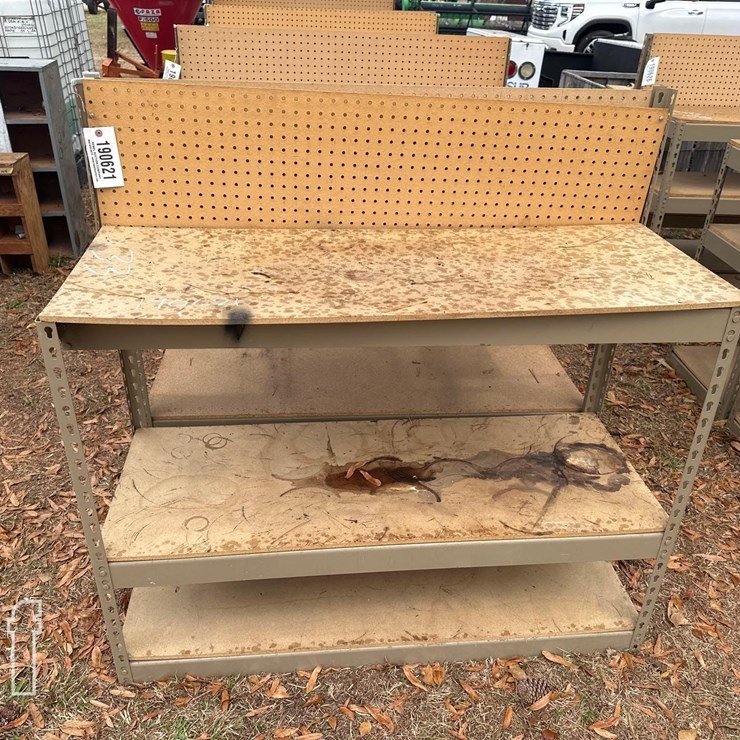 (2) METAL & WOOD STORAGE RACKS