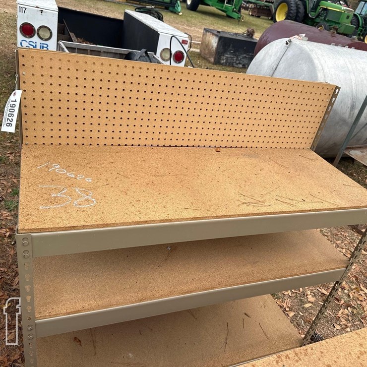 (2) METAL & WOOD STORAGE RACKS