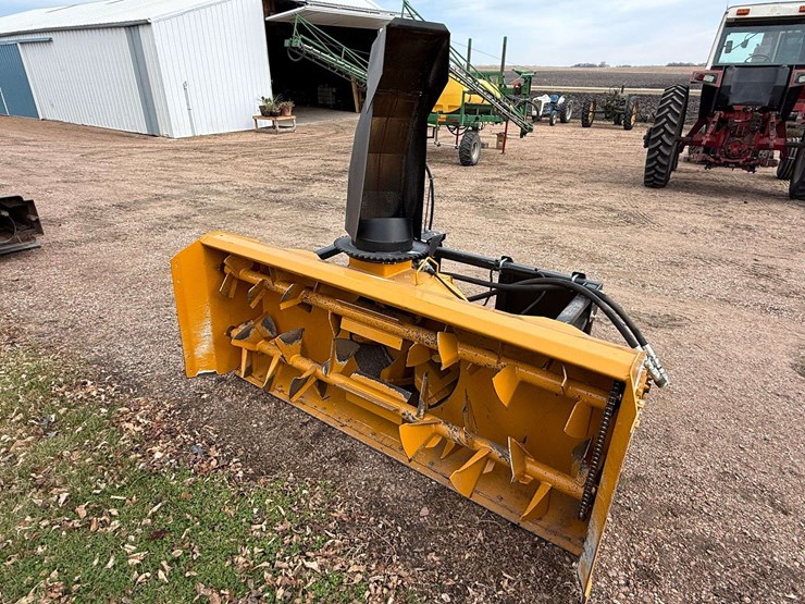 lorenz-6’-skid-loader-mounted-snow-blower,-electric-turn-and-spout,-dual-auger,-has-hoses-and-ends,-image-1
