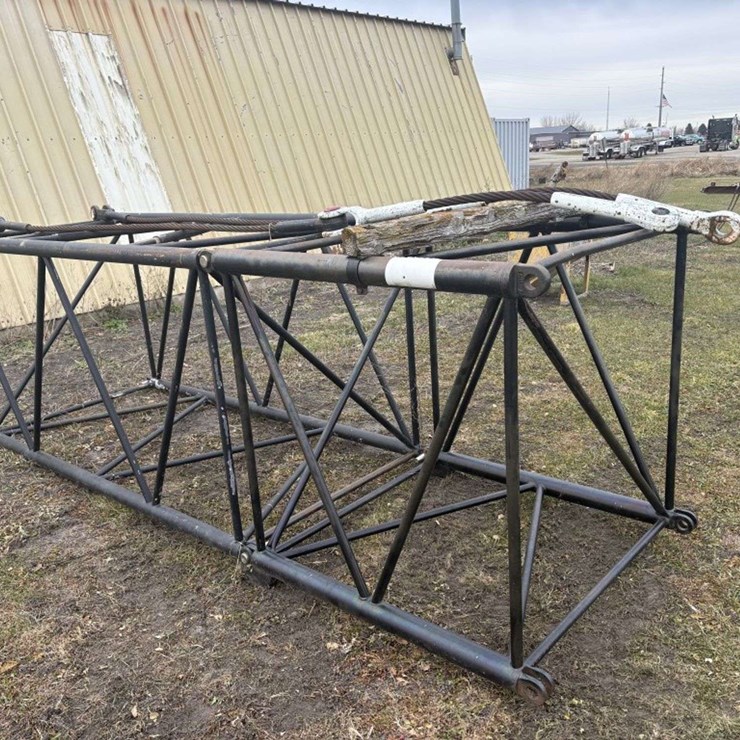 Crane Boom Sections, 60”x60”, (1) is 5’ long, (1) is 10’ long, 1-7/8” pins; (2) 1-1/2” Cables with 2