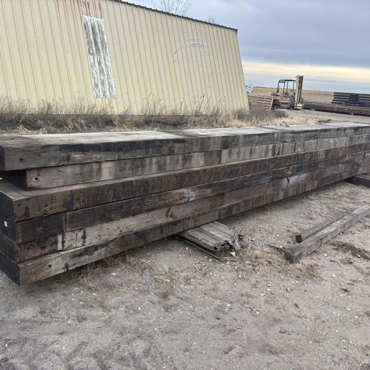 (6) 6”x19” Creosote Treated Wood Beams, (4) are approx 26’, (2) are approx 25’, E