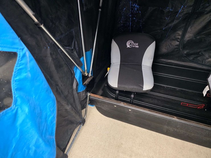 clam-yukon-fish-trap-by-dave-genz-2-person-portable-fish-house,-sled-and-flip-up-style,-folding-seat-image-7