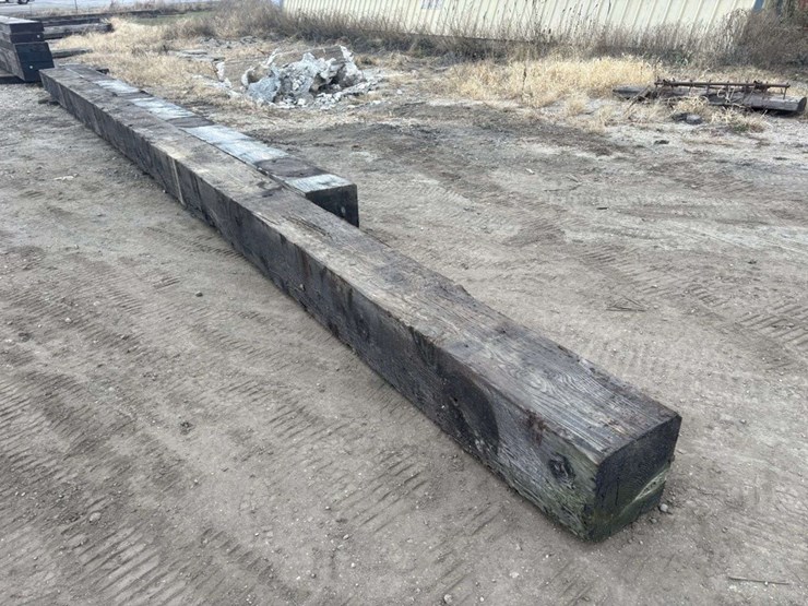 (2)-creosote-treated-wood-beams,-(1)-is-14”x14”x-38’-approx,-(1)-is-13”x14”x-32’-approx,-f-image-4