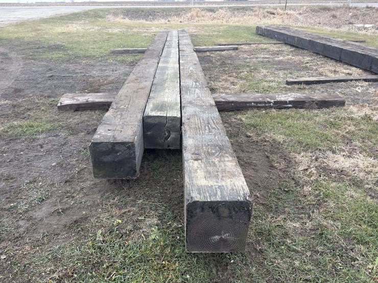 (3)-13”x13”-creosote-treated-wood-beams,-(1)-is-approx-34’,-(1)-is-approx-32.5’,-(1)-is-approx-38’,-image-5