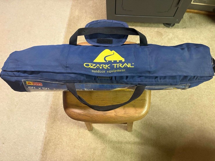 tent-and-sleeping-bag,-ozark-trail-junior-dome-tent,-6’-x-5’,-used-once,-eureka-sandstone-45-sleepin-image-3
