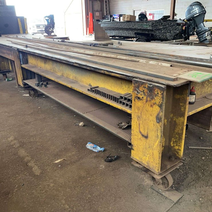 Large Steel Welding Table on Castors