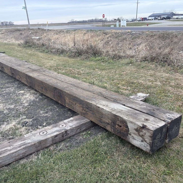 (2) 12”x12”x26’ approx Creosote Treated Wood Beams, A