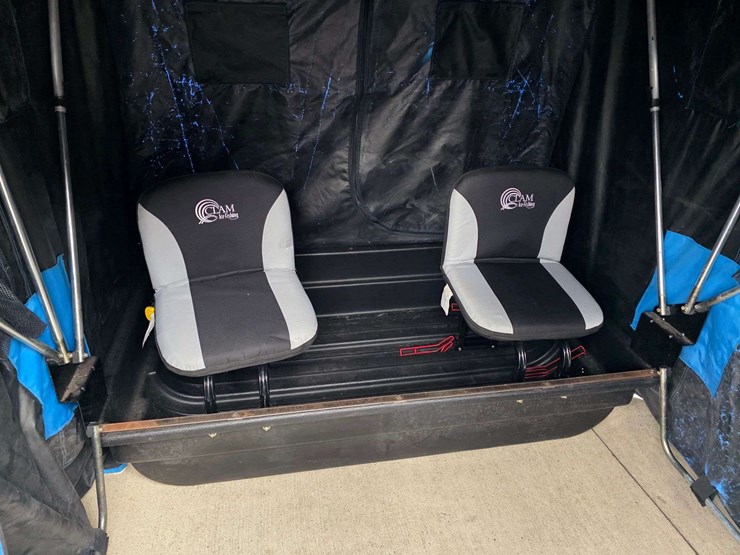 clam-yukon-fish-trap-by-dave-genz-2-person-portable-fish-house,-sled-and-flip-up-style,-folding-seat-image-3