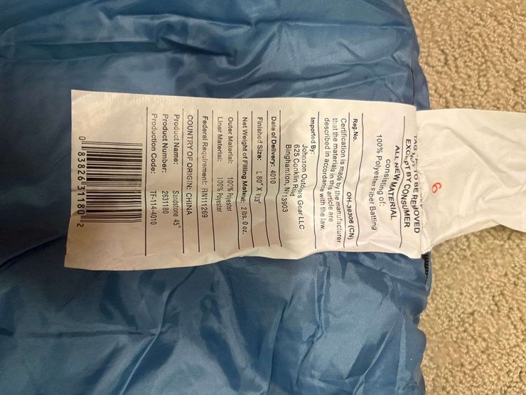 tent-and-sleeping-bag,-ozark-trail-junior-dome-tent,-6’-x-5’,-used-once,-eureka-sandstone-45-sleepin-image-4