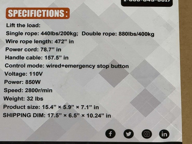 land-hero-model-ldh-pa400-electric-hoist,-110-volt-image-4