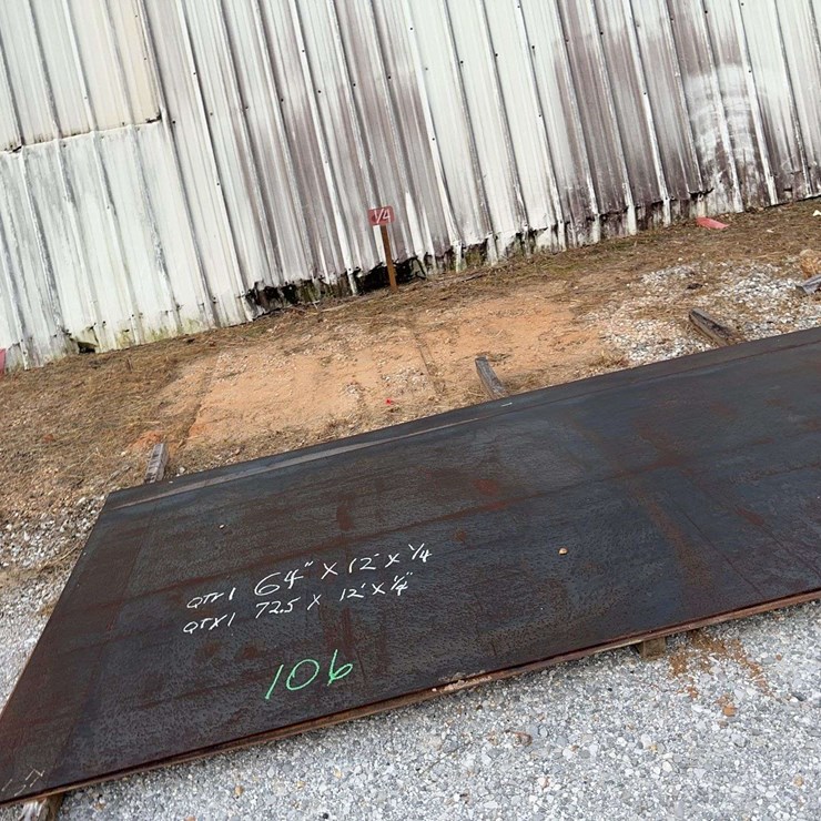 (2) PCS, (1) 64" x 12' x 1/4" Steel Plate