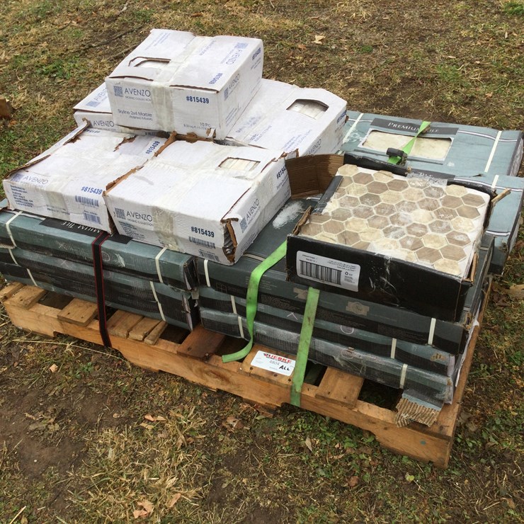 #4804 • Pallet of Floor Tile: Location: W2486 smise Rd, Oostburg, WI 53070