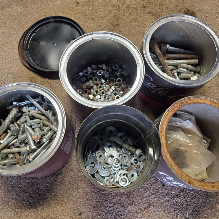 5 Cans of Misc Nuts/Bolts/Nails