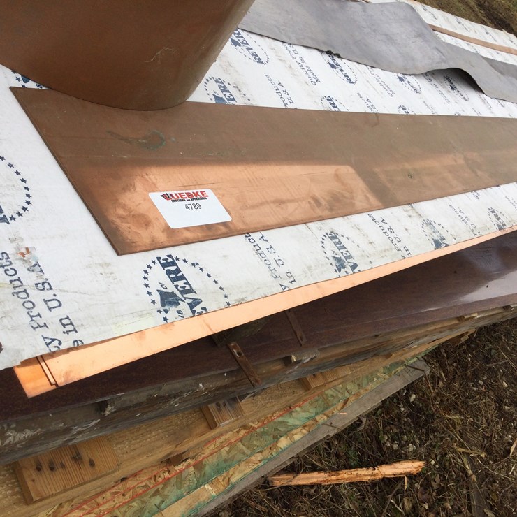 #4789 • (6) Sheets of 16 oz. Copper: Location; W2486 Smies Rd, Oostburg, WI 53070