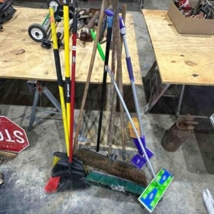 Assorted brooms