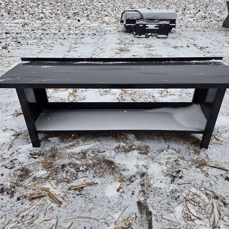KC 90" long Metal workbench with bottom shelf new. This Item is Located in South Dakota, Therefore S