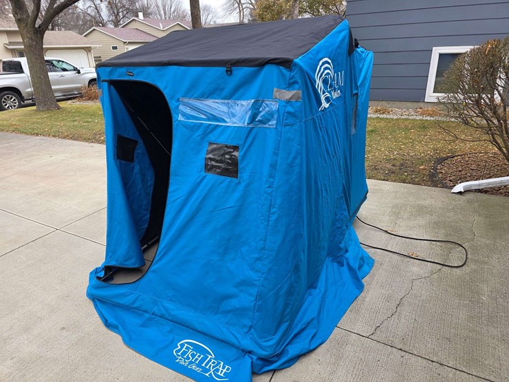 clam-yukon-fish-trap-by-dave-genz-2-person-portable-fish-house,-sled-and-flip-up-style,-folding-seat-image-8