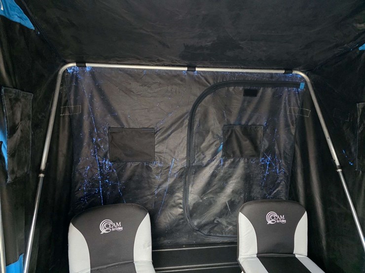clam-yukon-fish-trap-by-dave-genz-2-person-portable-fish-house,-sled-and-flip-up-style,-folding-seat-image-4