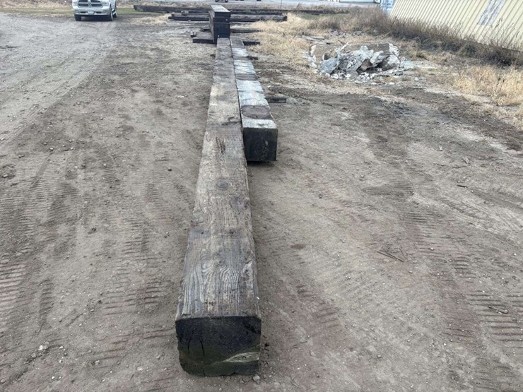 (2)-creosote-treated-wood-beams,-(1)-is-14”x14”x-38’-approx,-(1)-is-13”x14”x-32’-approx,-f-image-6