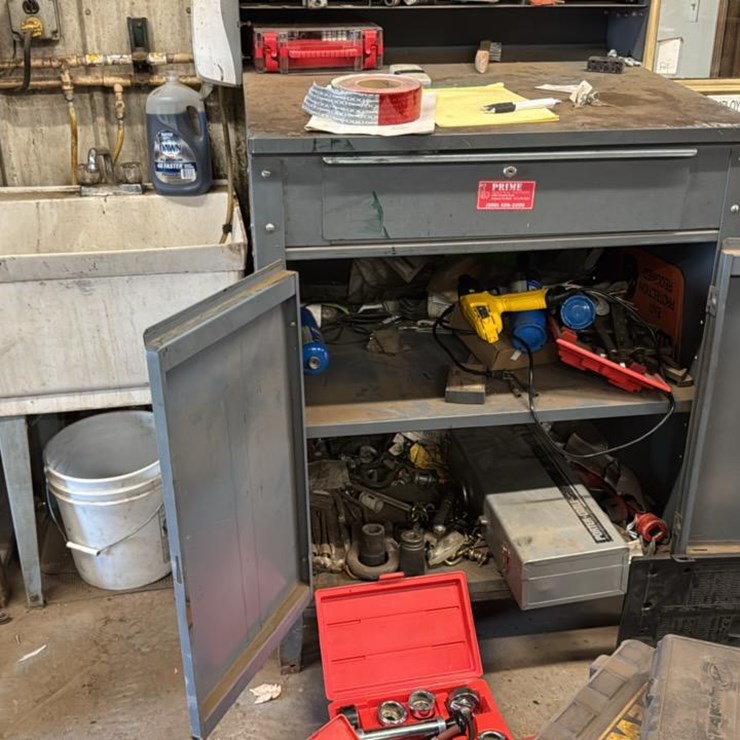 #185 • Work Station Cabinet and Contents*