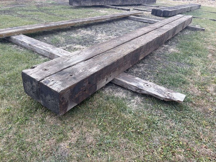 (2)-12”x12”x26’-approx-creosote-treated-wood-beams,-a-image-3