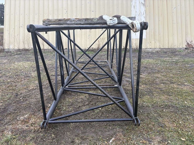 crane-boom-sections,-60”x60”,-(1)-is-5’-long,-(1)-is-10’-long,-1-7/8”-pins;-(2)-1-1/2”-cables-with-2-image-2