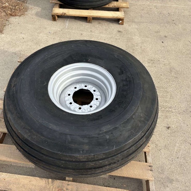 Titan 16.5L-16.1SL New 10 Ply Tire on Silver 8 Bolt Ag Rim