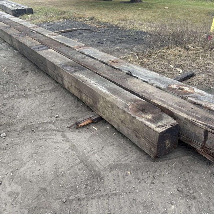 (3) 12”x12” Creosote Treated Wood Beams, (1) is approx 32’, (2) are approx 39’, H