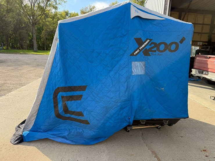 clam-x-200-pro-thermal-fish-house,-fully-insulated,-with-sled-and-hitch,-led-light-bar,-2-doors-image-2