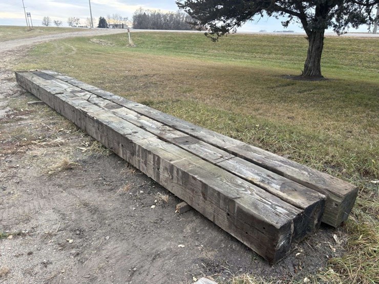 (3)-12”x12”-x38’-approx-creosote-treated-wood-beams,-i-image-1