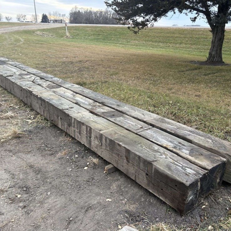 (3) 12”x12” x38’ approx Creosote Treated Wood Beams, I