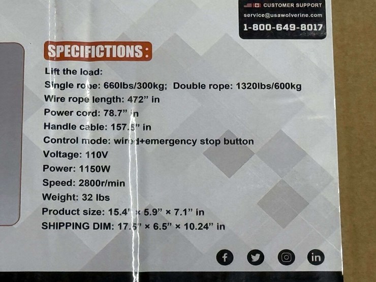 land-hero-model-ldh-pa600-electric-hoist,-110-volt-image-4