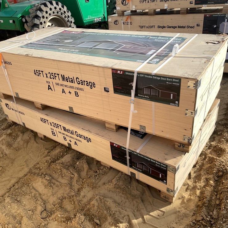 #2512 • New KJ 45' x 25' Double Garage Steel Barn Shed