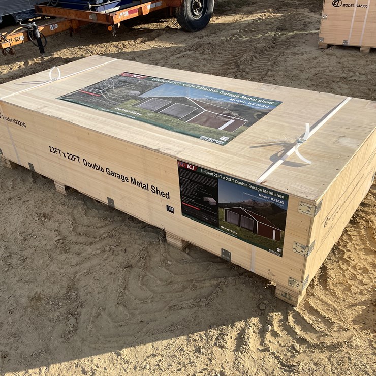 #2521 • New KJ 23' x 22' Double Garage Metal Shed