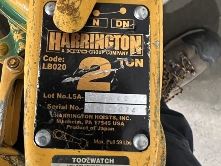 harrington-lb020-2-ton-chain-hoist-qty-2-image-2
