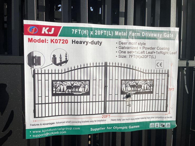 #2503-•-new-kj-metal-farm-7'-x-20'-driveway-gate-image-6