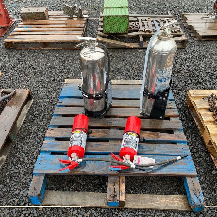 (2) Water Fire Extinguishers, (2) Ansul Sentry Fire Extinguishers